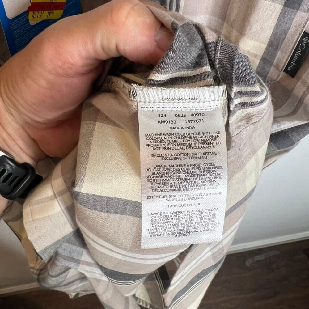 Columbia Men's Rapid Rivers Short Sleeve Shirt - Flint Grey Multi Size S - Picture 6 of 7